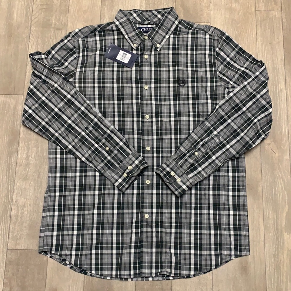 Mens Chaps Button Up Custom  Fit Casual Shirt